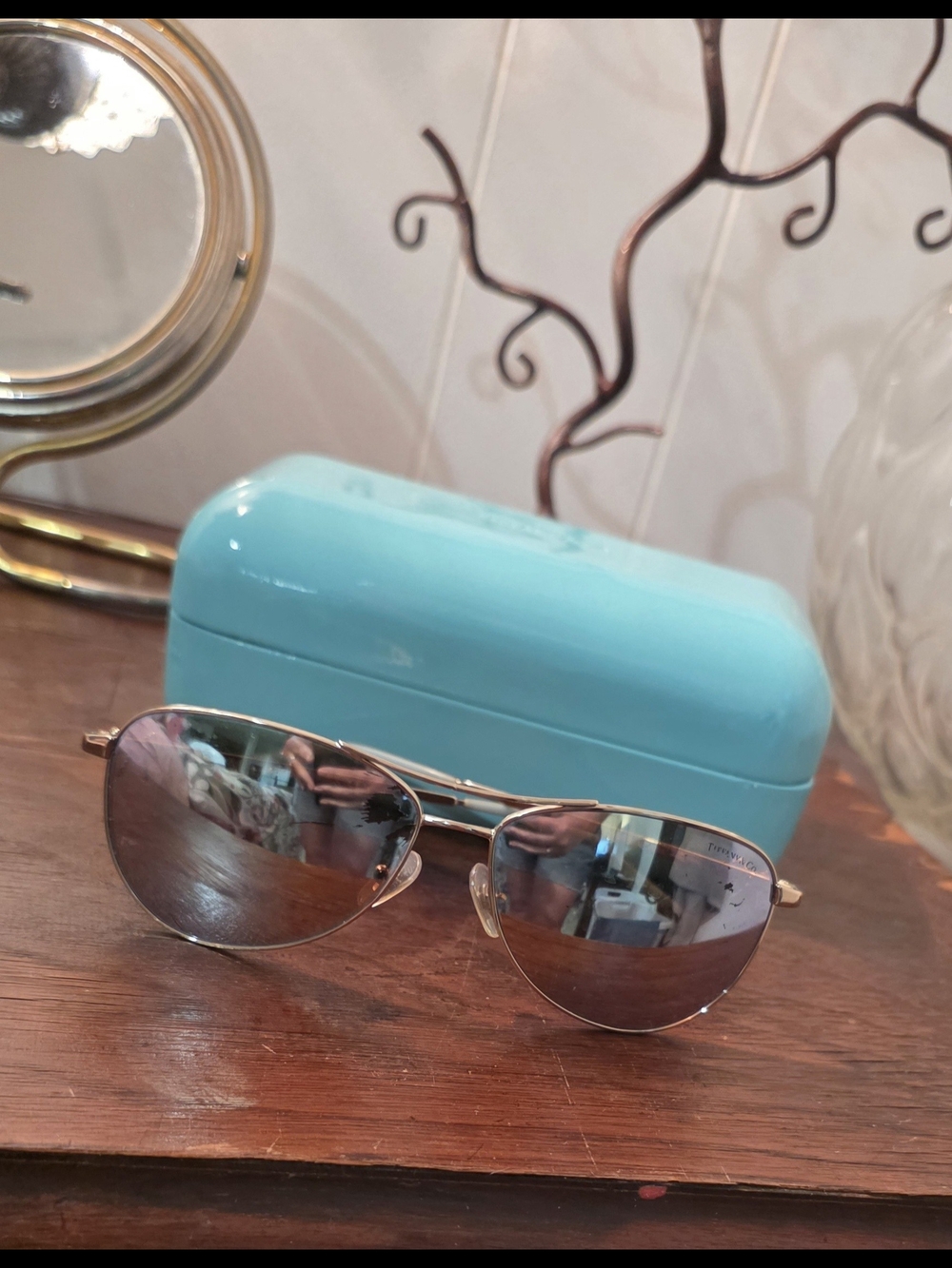 Tiffany & Co Aviator Twist Bow Sunglasses And Case - Need New Lenses